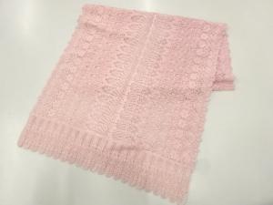 レース縞に花模様ショール